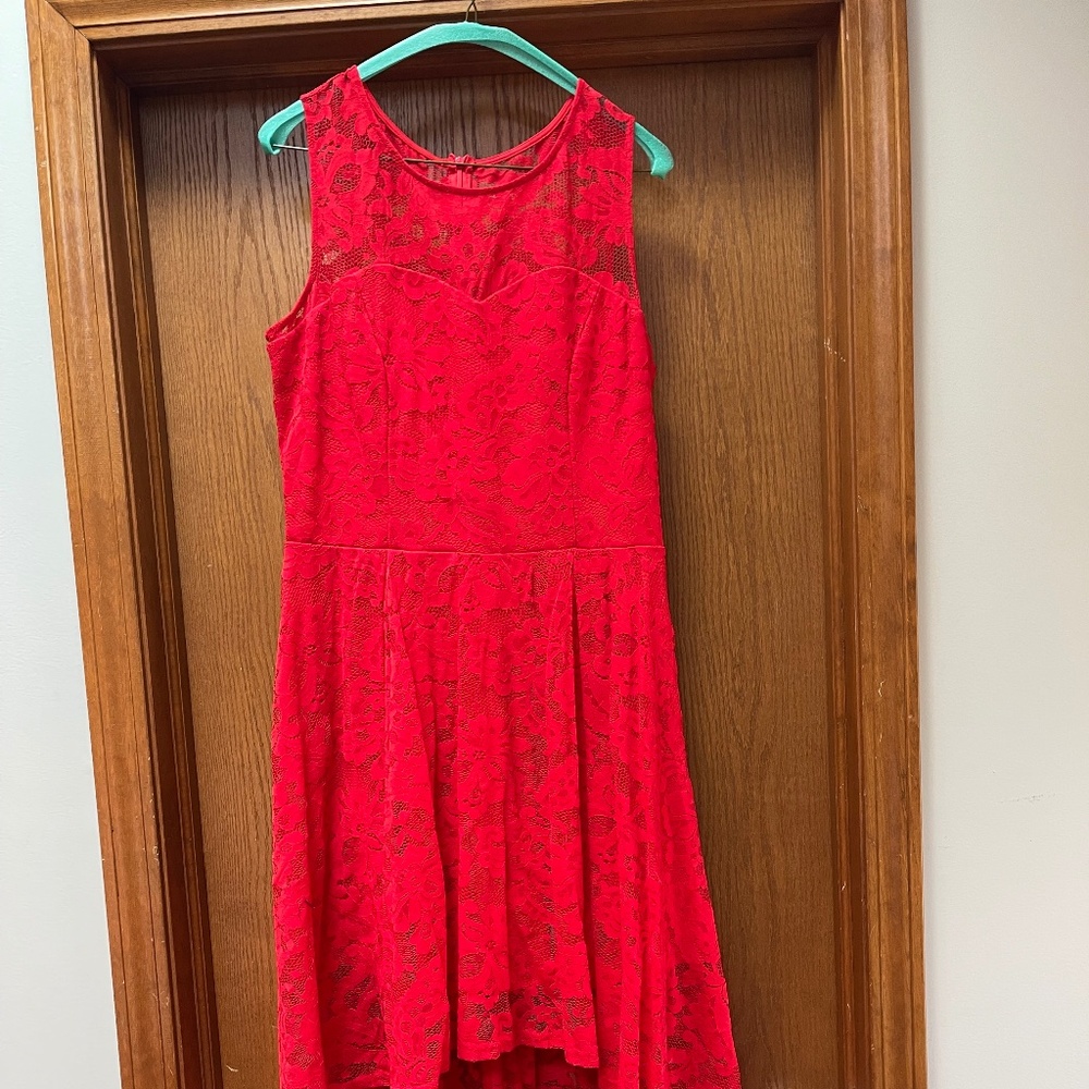 Red lace dress